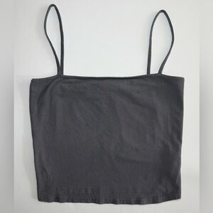 H&M Cropped Camisole Top Gray Basic Size M